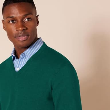 Amazon Essentials Men's V-Neck Pullover Sweater (Available in Big & Tall), Dark Green, Small - Image 4