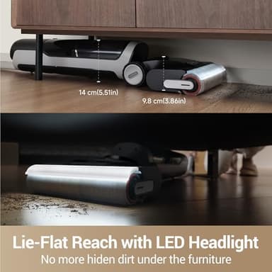 DREAME H14 Pro Wet Dry Vacuum Cleaner, 180° Lie-Flat Vacuum Mop, 140°F Washing and Fast Hot Air Drying, Powerful 18kPa Suction Floor Cleaner Machine, Easy GlideWheel Movement, Smart App Control - Image 4