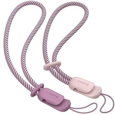 SURPHY 2 Pack Phone Lanyard for Cellphone Case, Phone Wrist Strap for Case, Cellphone Strap with 2-Color Braided, Charm Wrist Lanyard for Women, Cellphone Wrist Lanyard for Women, Pink & Lilac Purple - Image 1