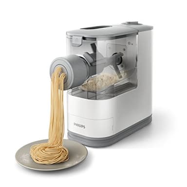 Philips Kitchen Appliances Compact Pasta and Noodle Maker, Viva Collection, Comes with 3 Default Classic Pasta Shaping Discs, Fully Automatic, Recipe Book, Small, White (HR2370/05) - Image 4