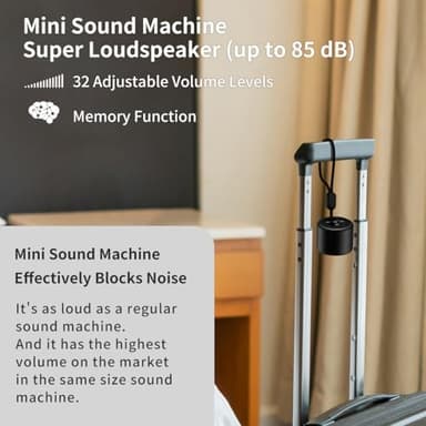 Mini Portable Sound Machine White Noise Machine with 30 Soothing Sounds Travel Sleep Brown Noise Machine for Adults Kids Baby Rechargeable Loud Speaker Noise Canceling Machine for Office Privacy Home - Image 6