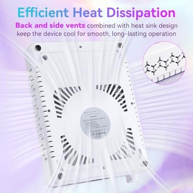 Makartt Nail Dust Collector - Rechargeable Ultra Thin Portable Dust Collector DUSTINA with Digital Display Silicone Wrist Rest and Reusable Filter for Nail Tech Acrylic Gel Polishing - Image 6