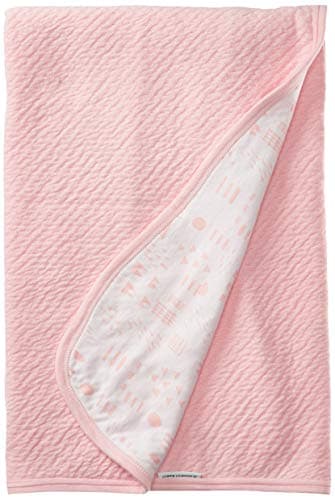 HonestBaby Matelasse Reversible Receiving Blanket 100% Organic Cotton for Baby Boys, Girls, Pattern Play White/Pink, One Size - Image 1