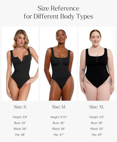 Popilush Bodysuits for Women Tummy Control Country Concert Outfits Date Henley Going Out Tops Black Body Suit Sleeveless Thong Tank Top - Image 6