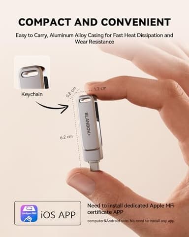 MFi Certified 128GB Flash Drive for iPhone Photo Stick, USB Thumb Drive Memory Stick High Speed USB Drive Photo Storage for iPhone Flash Drive Compatible for iPhone/iPad/Android/PC - Image 8