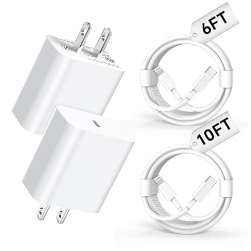 Compatible with iPhone Charger 6/10Ft Fast Charging 2Pack 20W PD Fast Charger Type C Fast Charging Block & Fast Charger Cord Compatible with iPhone 14/13/12/11 Pro/iPad/Pro Max/Plus/XS/XR/SE Charger - Image 1