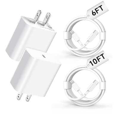 Compatible with iPhone Charger 6/10Ft Fast Charging 2Pack 20W PD Fast Charger Type C Fast Charging Block & Fast Charger Cord Compatible with iPhone 14/13/12/11 Pro/iPad/Pro Max/Plus/XS/XR/SE Charger - Image 1