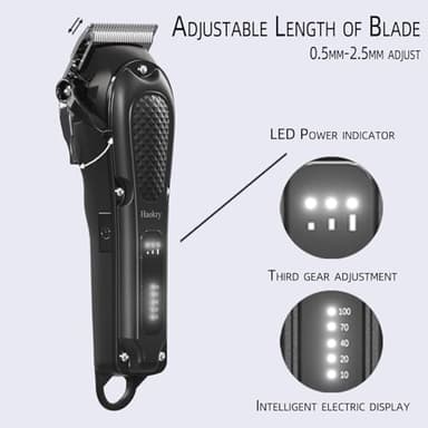Haokry Hair Clippers for Men Professional - Cordless&Corded Barber Clippers for Hair Cutting & Grooming Rechargeable Beard Trimmer - Image 3