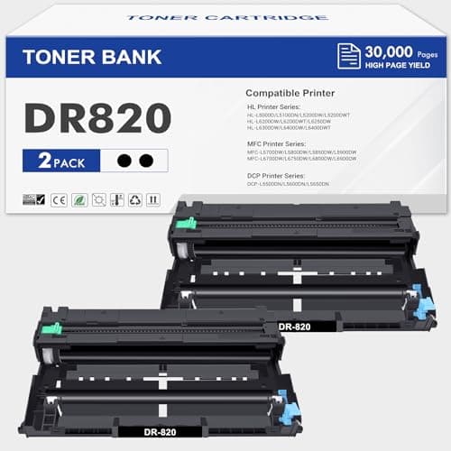 DR820 DR-820 Drum Unit DR 820 HL-L6200DW Compatible for Brother DR820 for HL-L6200DW Drum Unit MFC-L5850DW MFC-L5900DW MFC-L5700DW HL-L5200DW HLL6200DW L6200DW L5200DWT Printer 2 Pack - Image 1