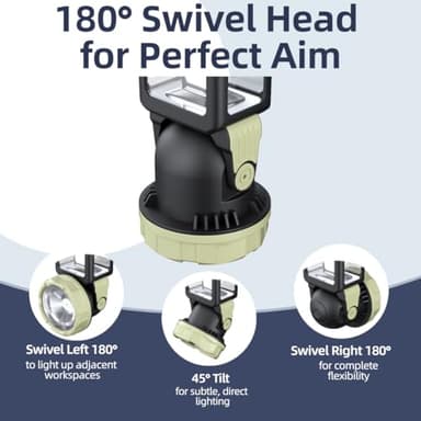 HOMY Solar Camping Lantern: Dual Solar/USB-C Charging, Super Bright LED, Adjustable Brightness, Swivel Spotlight, Lightweight Compact for Camping, Storm Outages, Outdoor Use - Image 5