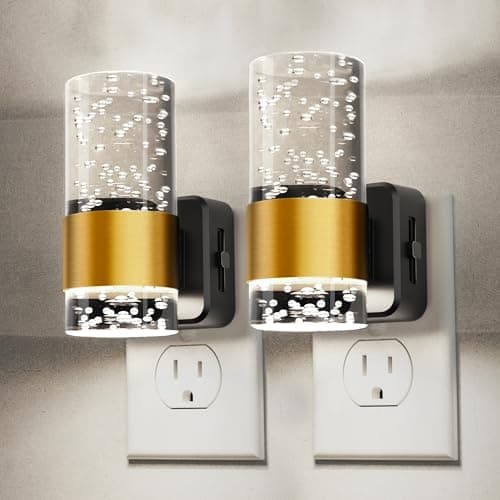 Night Lights Plug into Wall, White Light LED NighLight with Adjustable Brightness, Plug in Night Light with Auto Light Sensor, Wall Sconce-Style Design Night Light for Bathroom,Hallway, 2 Pack - Image 1