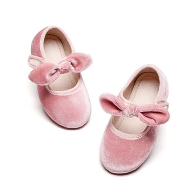 Kiderence Little Toddler Girls Dress Shoes Ballerina Ballet Flats Kids Pink Mary Janes Size 9 - Image 1