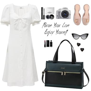 Laptop Bag for Women Leather Laptop Tote Bag Large Computer Bag Waterproof Business Office Work Bag - Image 7