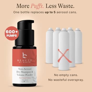 Beauty by Earth Non Aerosol Dry Shampoo Powder - Volumizing Non Toxic with Biotion, Oil-Absorbing Natural Ingredients, Made in USA - Image 7