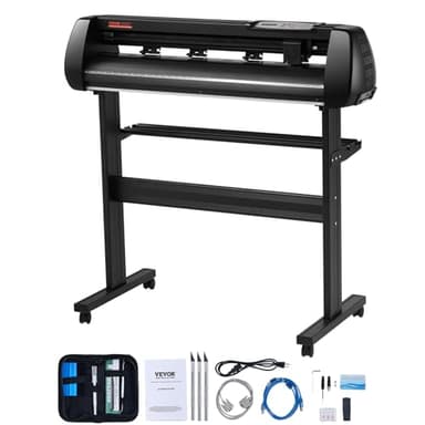 VEVOR 34inches Vinyl Cutter Machine, Bluetooth Cutting Plotter Machine, 400in/10m Accuracy Steel Roller Shaft Adjustable Speed Force, SignMaster Tool Kit for Sign Making Windows & Mobile - Image 1