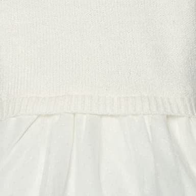 Gerber Baby Girls' Sweater Dress with Tulle Skirt, White, 12 Months - Image 4