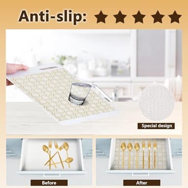 Deabevn Shelf Liners for Kitchen Cabinets Non-Adhesive 24in×30FT,Non-Slip Kitchen Drawer Liners,Thickened Waterproof Washable Easy to Cut Drawer Mats for Home - Image 2