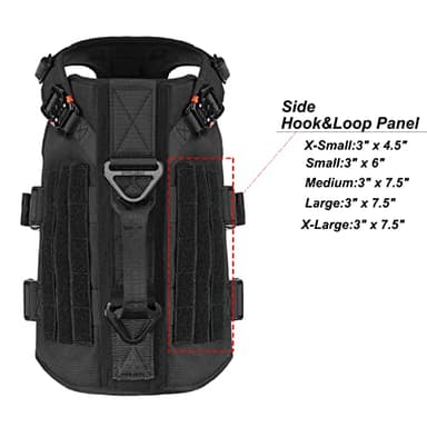 ICEFANG GN3 Tactical Dog Harness with 6X Buckle,Dog Molle Vest with Handle,3/4 Body Coverage,Hook and Loop Panel for ID Patch,No Pulling Front Clip (M (25"-31" Girth), Black) - Image 4