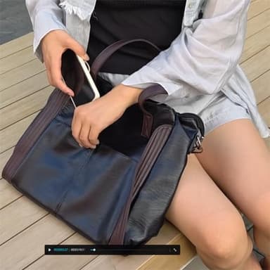 Large women tote bag: Leather handbag purse for ipad books phone - shoulder satchel with strap adjustable for girls ladies females - Image 6