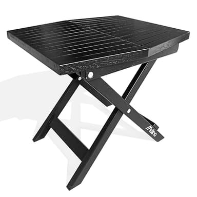 Melino Wooden Folding Outdoor Side Table, FSC Certified Acacia Weatherproof Side Tables, Wood Folding Small Table for Outdoor, Patio, Porch, Pool, Backyard, Garden, Balcony and Deck - Black - Image 1
