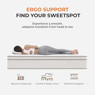 Sweetnight 12 Inch King Size Mattress for Motion Isolation & Body Support, King Mattresses with Comfort Foam & Inddividual Pockect Springs, Plush Mattress in a Box, CertiPUR-US Certified - Image 5