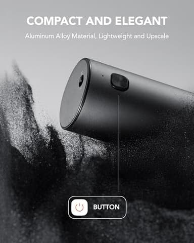 FORLIM 2-Speed ​​Electric Salt And Pepper Grinder Set, External Rotation To Adjust Coarseness, Rechargeable Aluminum Alloy Pepper Mill With Base, One-Button Automatic Grinding, Washable Container - Image 7