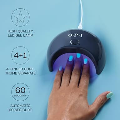 OPI GELement Starter Essentials Kit | Includes Base Coat, Top Coat, LED Curing Lamp, & Prep Supplies | DIY Professional Salon Quality Gel Manicure Results - Image 5
