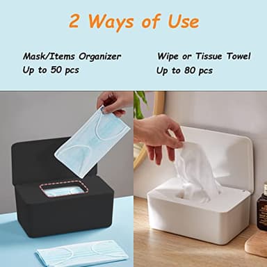 Wipes Dispenser, Wipe Holder for Baby & Adult, Seposeve Refillable Wipe Container, Keeps Wipes Fresh, Far from Dirty Wipes, Easy Open/Close Wipes Pouch Case, Black - Image 5