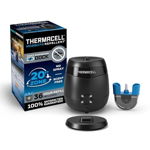 Thermacell Mosquito Repellent E-Series Rechargeable Repeller; Patio Shield 20’ Mosquito Protection Zone; Includes 36-Hr Repellent Refill; No Flame or Scent; Bug Spray and Bug Zapper Alternative - Image 1