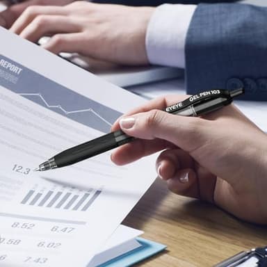 EYEYE G-103 Retractable Gel Pens Black 0.7mm, 10 Pack Medium Point Gel Ink Pens Quick Drying, 0.7 mm Fine Piont Ballpoint Pen Smooth Writing for Office School Supplies - Image 5