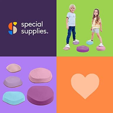 Special Supplies Stepping Stones for Kids, 5 Balance Indoor and Outdoor Blocks Promote Coordination, Balance, Strength, Child Safe Rubber, Non-Slip Edging, Stackable - Image 8