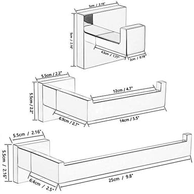 VELIMAX Premium Stainless Steel 3-Piece Bathroom Hardware Accessories Set Wall Mounted Bathroom Hardware Kit - Robe Hook Toilet Paper Holder Towel Ring, Brushed - Image 6