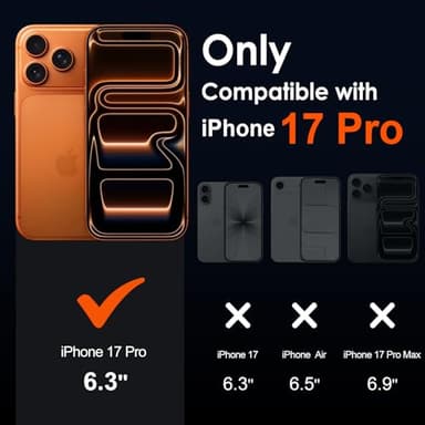 ivoler 3-in-1 Clear Case Designed for iPhone 17 Pro 6.3'' 2025 with 2 Pack Tempered Glass Screen Protector, Military Shockproof Hard Back Slim for iPhone 17 Pro Cover - Clear - Image 2