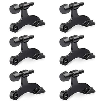 HOMOTEK 6 Pack Hinge Pin Black Door Stopper,Adjustable Deluxe Heavy Duty Door Stopper 2-1/2"x1-3/4”,with Black Rubber Bumper Tips - Image 1