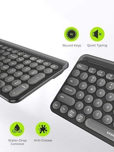 seenda Bluetooth Keyboard and Mouse for iPad, Multi-Device Bluetooth + 2.4G Wireless Keyboard Mouse with Tablet Holder for MacBook/Windows Computer, iOS/Andriod Tablet Phone, Black - Image 6