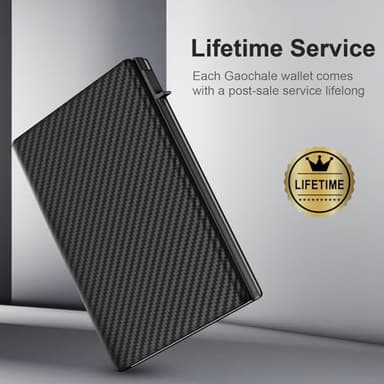 GAOCHALE Wallet for Men Pop up Card Holder, Smart, Slim, Minimalist Design for Front Pocket, Premium RFID Blocking, 10-14 Card Capacity | ID Window | Cash Slot(Carbon) - Image 2
