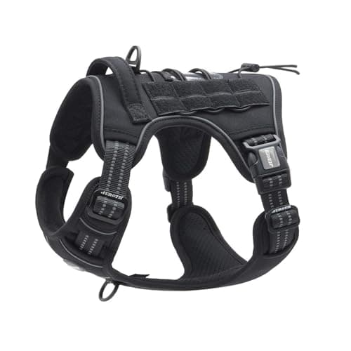 AUROTH Tactical Harness for Small Medium Dogs No Pull Adjustable Pet Harness Reflective K9 Working Training Easy Control Vest Military Service Dog Harnesses Black M - Image 1