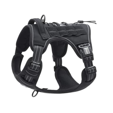 AUROTH Tactical Harness for Small Medium Dogs No Pull Adjustable Pet Harness Reflective K9 Working Training Easy Control Vest Military Service Dog Harnesses Black M - Image 1