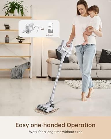 FABULETTA 23Ft Corded Stick Vacuum, 600W Power Stick Vacuum with Telescopic Alloy Tube, 6 in 1 Ultra- Light Corded Vacuums Cleaner Converts to a Hand Vacuums, Great for Pet Hair & Hard Floor - Image 5