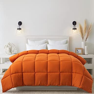 Cosybay Down Alternative Comforter (Burnt Orange, Twin) - All Season Soft Quilted Twin Size Bed Comforter - Duvet Insert with Corner Tabs - Winter Summer Warm Fluffy, 64x88 inches - Image 6