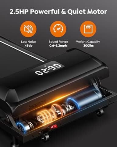 Acezoe Walking Pad Treadmill with Incline and Handle Bar, 2 in 1 Folding Treadmills for Home Small Office, 300lbs Portable Compact Under Desk Treadmill with Remote Control, LED Display and Apps - Image 6