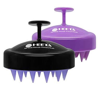 HEETA Scalp Massager Hair Growth 2-Pack, Soft Silicone Scalp Scrubber Shampoo Brush for Exfoliation Dandruff Removal Head Massage Stress Relax, Wet & Dry Use for Women Men Thick Thin Curly Hair Care - Image 1