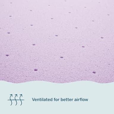 LUCID 3 Inch Lavender Infused Memory Foam Mattress Topper, Queen Size – Ventilated Design – Pressure Relieving Bed Topper - Mattress Pad – CertiPur Certified - Image 5