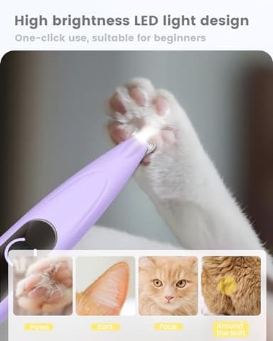 PAPMINI Dog Paw Trimmer with LED Display,35dB Ultra-Low Noise Dog Grooming Clippers,Cordless Paw Trimmers for Dog's Feet with LED Light,Type-C Rechargeable Cat Hair Trimmer for Paws, Ears, Face, Rump - Image 7