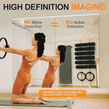 Delma Home Gym Mirror,54''x30''x2PCS,Large Full Body Tempered Glass Frameless, Wall-Mounted for Gym, Yoga, Garage, Bedroom, Bathroom - Image 2