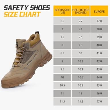 GUSAYEX Steel Toe Boots for Men Safety Shoes Work Boots Lightweight Work Shoes Breathable Steel Toe Sneakers Comfortable Industry Construction Fashionable Safety Boot for Men - Image 6