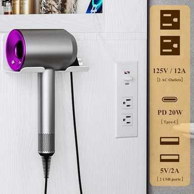 ALEXNUTRE Makeup Vanity Desk with Lights, 45.5" Large Vanity with Mirror and Lights in 3 Models, Vanity with Power Outlet, Vanity Desk with 5 Drawers, 2 Cabinets, Shelves for Bedroom, White - Image 5