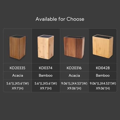 KITCHENDAO XL Acacia Wood Universal Knife Block with Slots for Scissors and Sharpening Rod, Safe, Space Saver Knives Storage Stand Display without Knives, Unique Slot Design to Protect Blade - Image 7