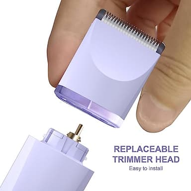 OLOV Electric Body Hair Trimmer - Groin Trimmer for Men - Bikini Trimmer Women - Wet/Dry Shaver Groomer, Replaceable Ceramic Blade Heads, USB Recharge Dock, Waterproof Hygiene Razor,Purple - Image 4