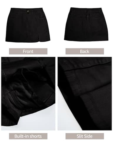 luvamia Denim Skirt Women True Black Skort for Women Plus Size Shorts for Women High Waisted Shorts Women Summer Shorts for Women 2025 Jean Shorts True Black Size X-Large US Size 16 to Size 18 - Image 6